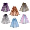 Children Kids Halloween Cape Party Outfit for Cosplay and Festivals Spiderweb Pumpkin Pattern Mesh Tulle Cloak Accessory