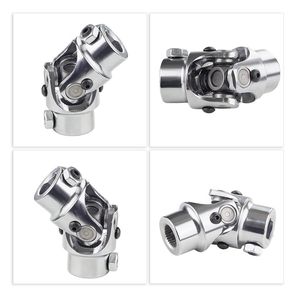 1pc Universal U Joint Single Steering Shaft Working Angle 35°Degree Double Ujoints Shaft 3/4"-30 Spline To 3/4" DD 83mm (3-1/4")
