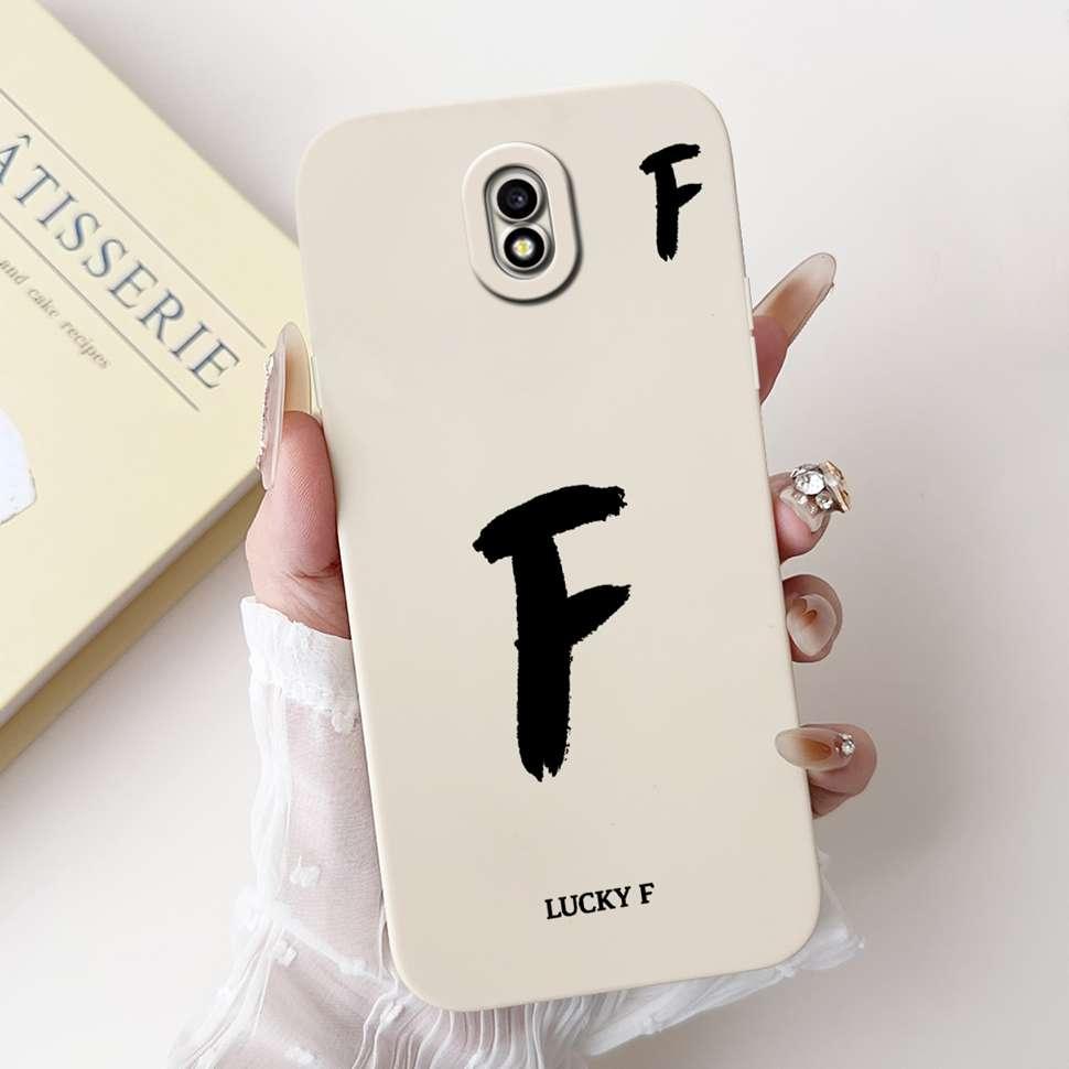 For Samsung Galaxy J3 2017 SM-J330FN Case Cute Lucky Letter A-Z Print Soft Silicone Cover For Samsung J3 J5 J7 2017 Phone Casing