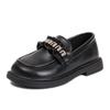 Girls' Princess Shoes 2025 Spring Children's Loafers Baby Black Small Leather Shoes Genuine Leather One-pedal Girls' Single Shoes