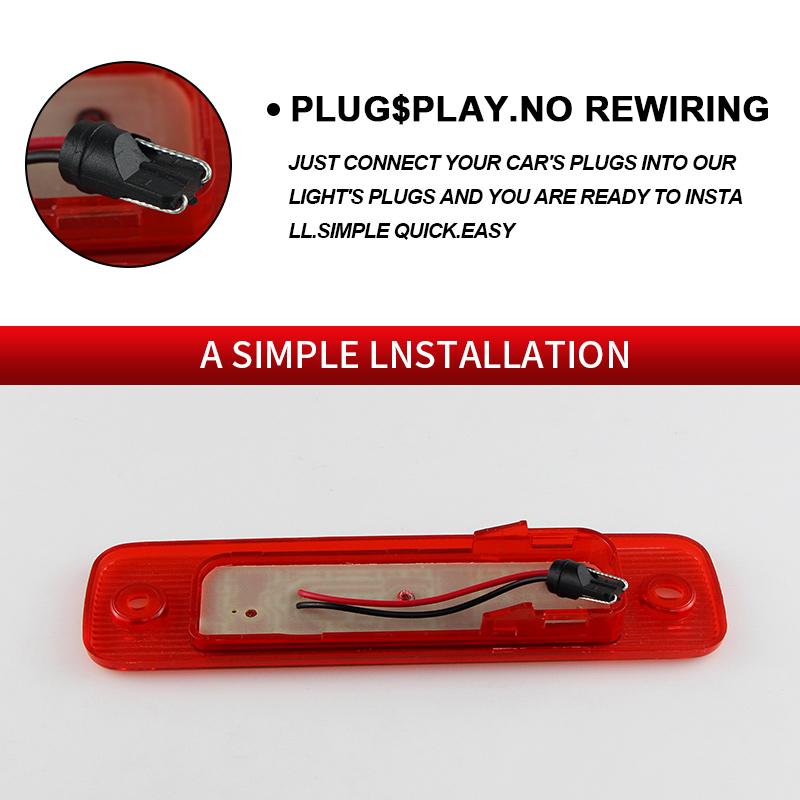 1pc 12V RED Black Smoked Lens LED Third High Level Brake Stop Light For Ford Transit MK7 2006 2007 2008 2009 2010 2011 2012-2014