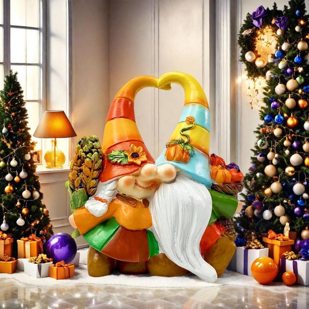 Gnomes Decorations For Home Gnome Figurines Resin Statue Sculpture Seasonal Harvest For Indoor Outdoor Thanksgiving Garden