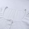 Buttons Summer Crop Top T-shirt Women Corset Skinny Knitted Tee Shirt Femme Casual Basic Sexy Tshirt Woman