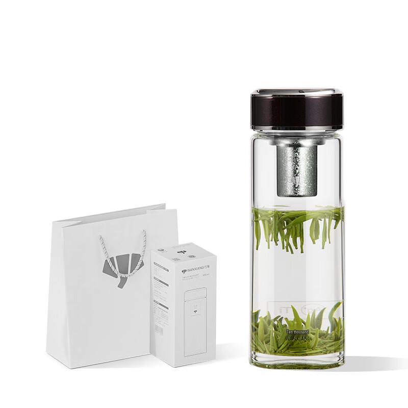 Titanium Silver Antibacterial Glass Tea Tumbler