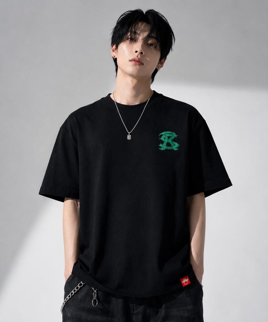 Seuteijial Sr Vintage Printed Short Sleeve T-Shirt [Black]