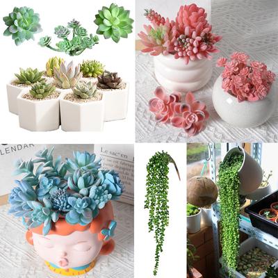Kunstige sukkulentplanter Hengende planter Simulert plast liten dekorativ plante Hjem blomsterpotter Planteanheng