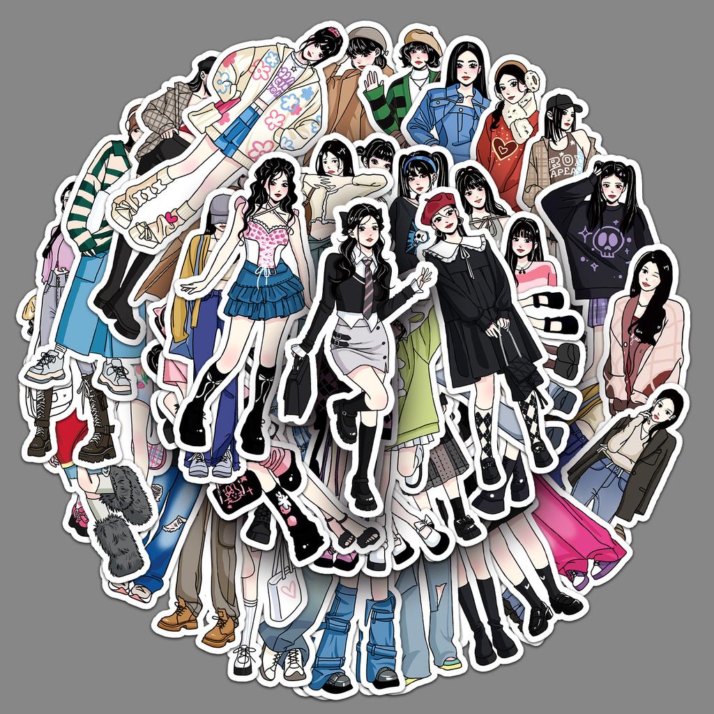 50 Outfits Graffiti Personalized Cartoon Fashionable Characters Guka Decorative Mobile Phone Case Suitcase Stickers Waterproof