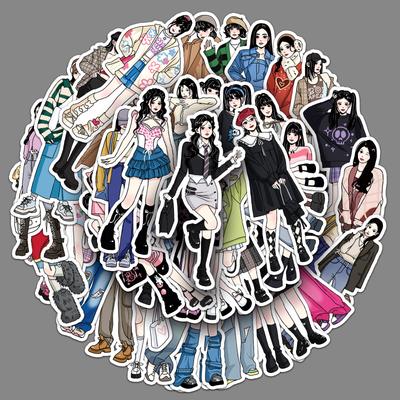 50 Outfits Graffiti Personalized Cartoon Fashionable Characters Guka Decorative Mobile Phone Case Suitcase Stickers Waterproof