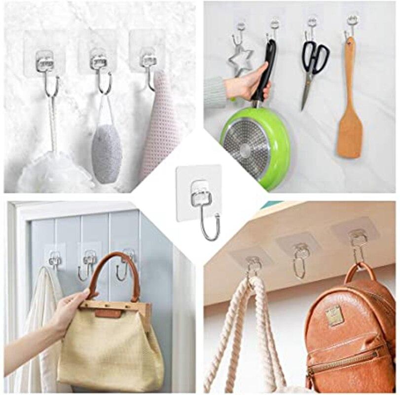 Large Sticky Hook Wall Hook Transparent Gold Seamless Stainless Steel Hook