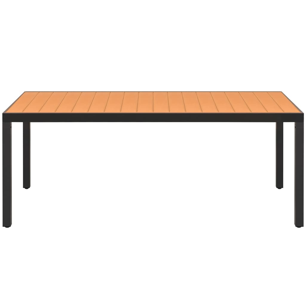 vidaXL Gartentisch Braun 185x90x74 cm Aluminium und WPC