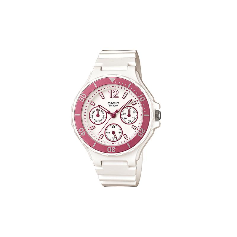 

Casio YOUTH series - disc multi-function pointer, classic three eyes and six needles, sports waterproof, quartz movement, resin strap, LRW-250H-4A белый