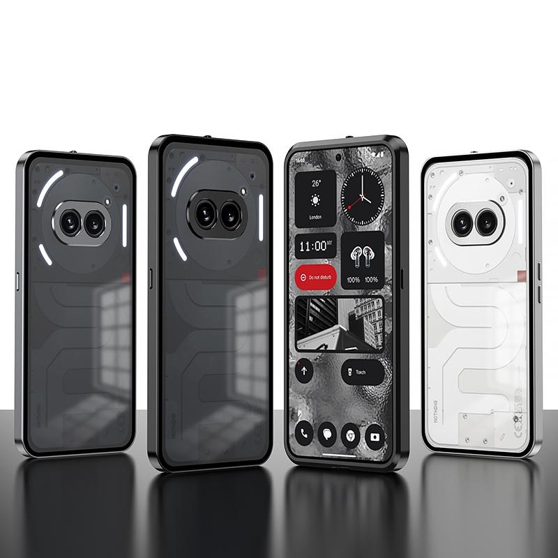 For Nothing Phone (2a) Case Pop-Up Snap Lock Anti-Drop Aluminium Alloy+PC Matte Phone Cover
