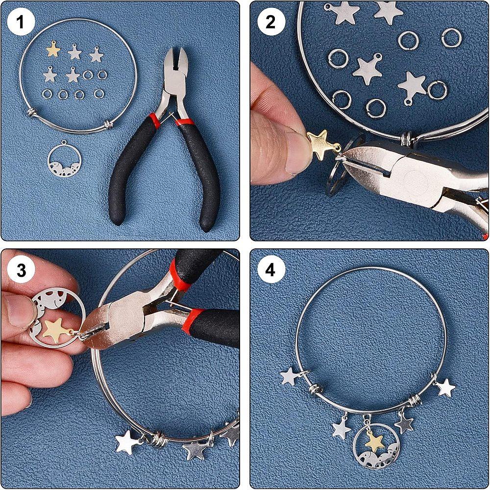 304 Stainless Steel Charms Star Golden & Stainless Steel Color 10x8x0.8mm Hole: 1mm 160pcs/box