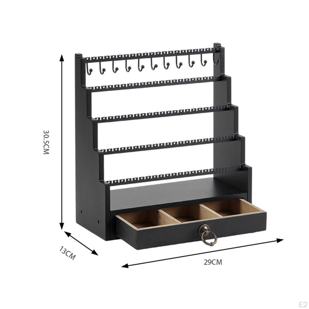 Jewelry Organizer Stand Necklace Photography Props Retail Necklaces with Drawer Stud