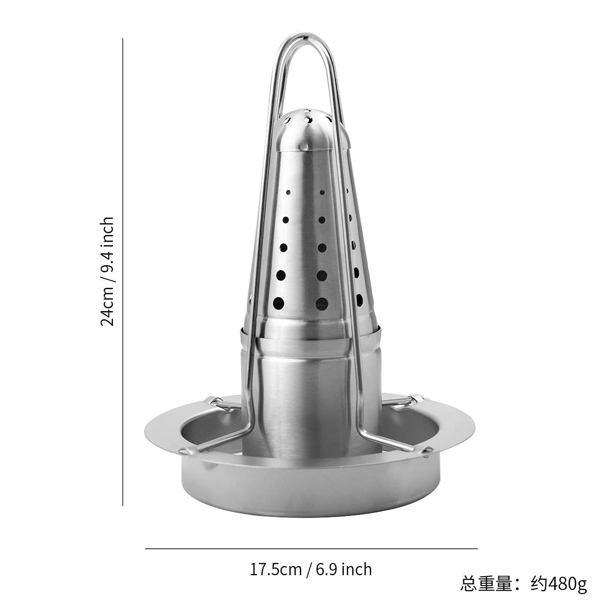 New Stainless Steel Chicken Roaster Portable BBQ Grill Multi Functional Detachable Outdoor Cooking Tool