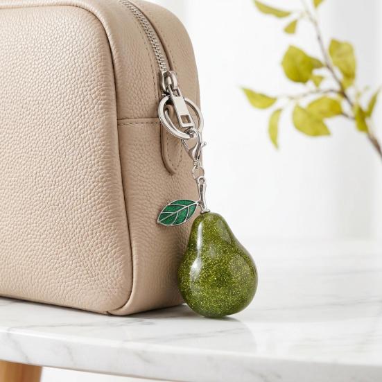 Keychain Pendant Imitation Glitter Pear Shape Zinc Alloy Key Chain with Lobster Clasp Easy To Hang Key Holder Backpack Car Accessory
