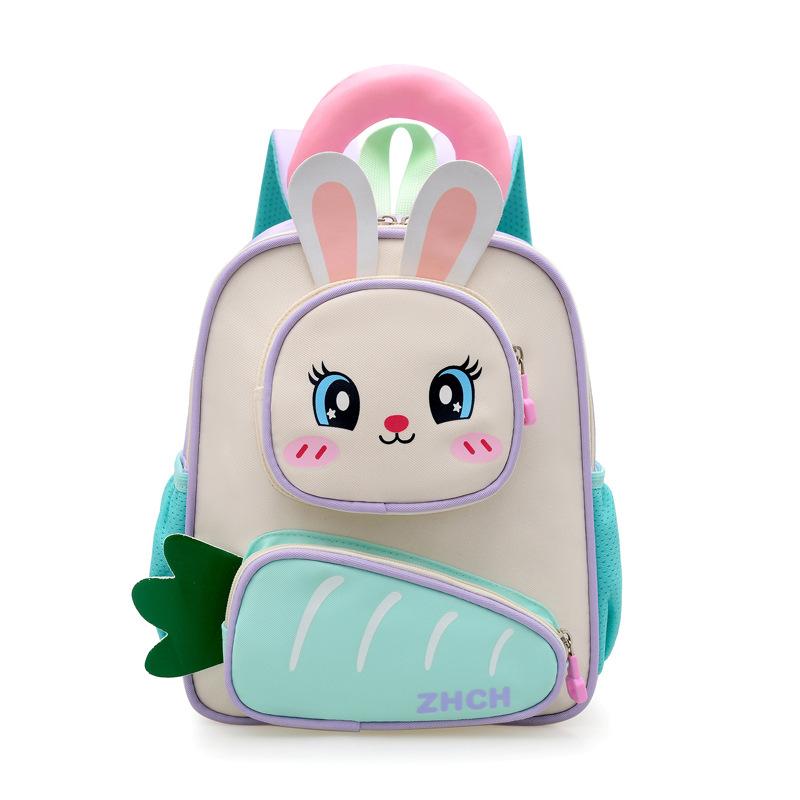 New kindergarten schoolbag lightweight and burden-reducing 3-6 year old boys and girls backpack cute rabbit children's backpack