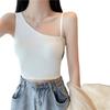 Korean-style Solid Color Off-shoulder Sports Camisole with Built-in Bra Slimming and Stylish for Layering or Outerwear