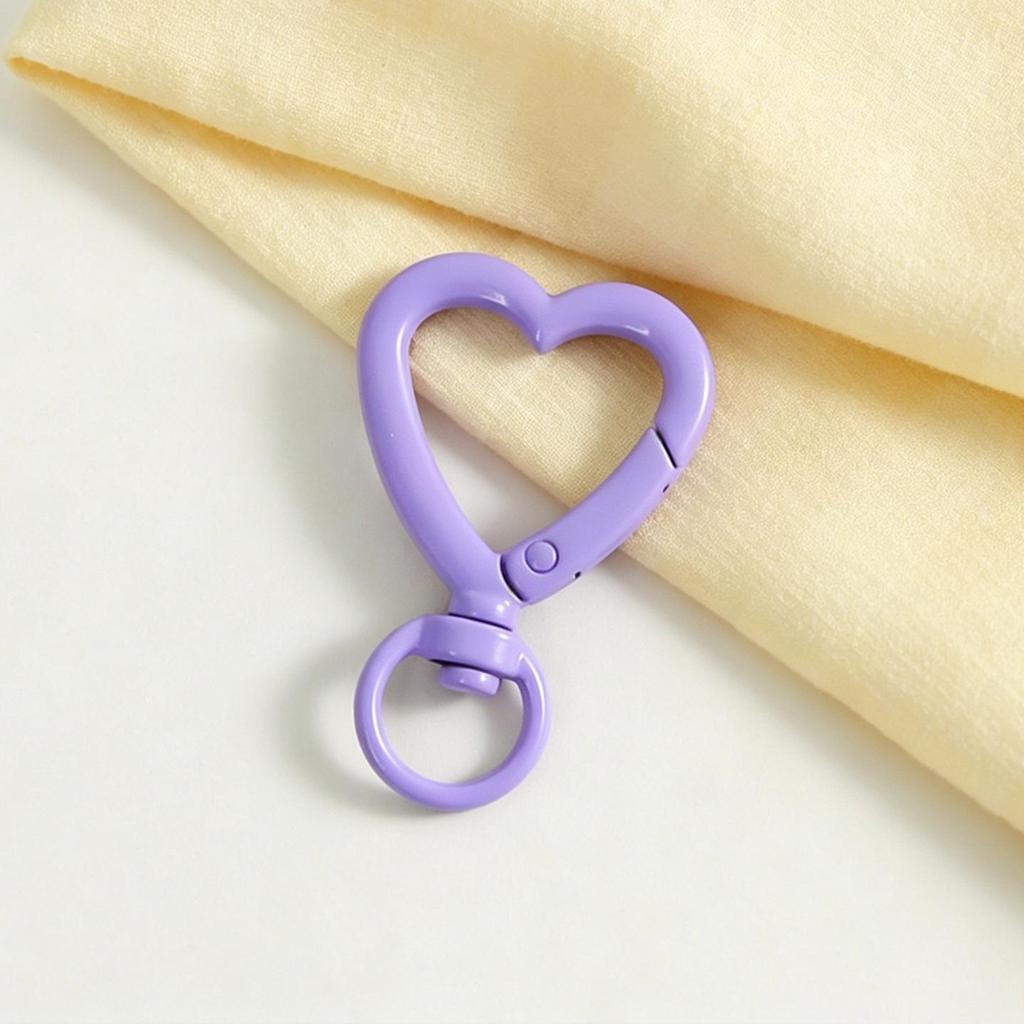 Colorful Heart-Shaped Keychains: DIY Jewelry Accessories with Spray-Painted Spring Clasps and Zinc Alloy Jump Rings