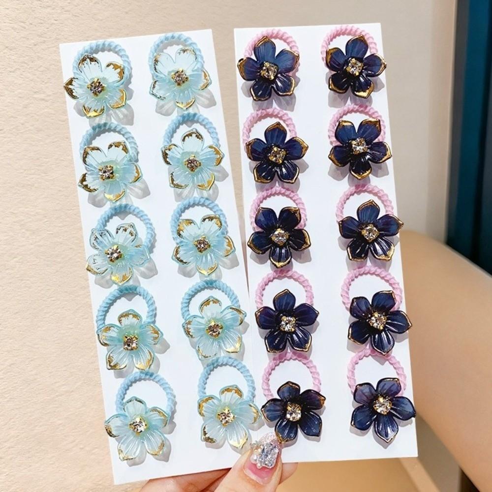 10pcs Non-Slip Flower Girls Hair Ties High Elasticity Braiding Elastic Rubber Bands  Party