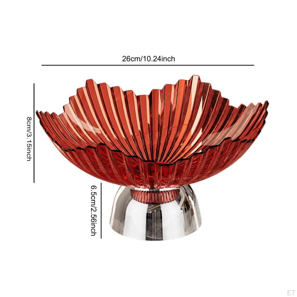 Elegant Fruit Bowl with Pedestal, Snack Storage, Decorative Tray, Serving Tray for Living