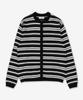 ECORR Washable Cotton Striped Crop Cardigan_Black