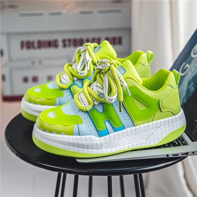 Fashion Streetwear Hip Hop Sneakers Men Fashion Casual Skateboarding Shoes For Man Green Platform Men's Skate Shoes Zapatillas De Hombre