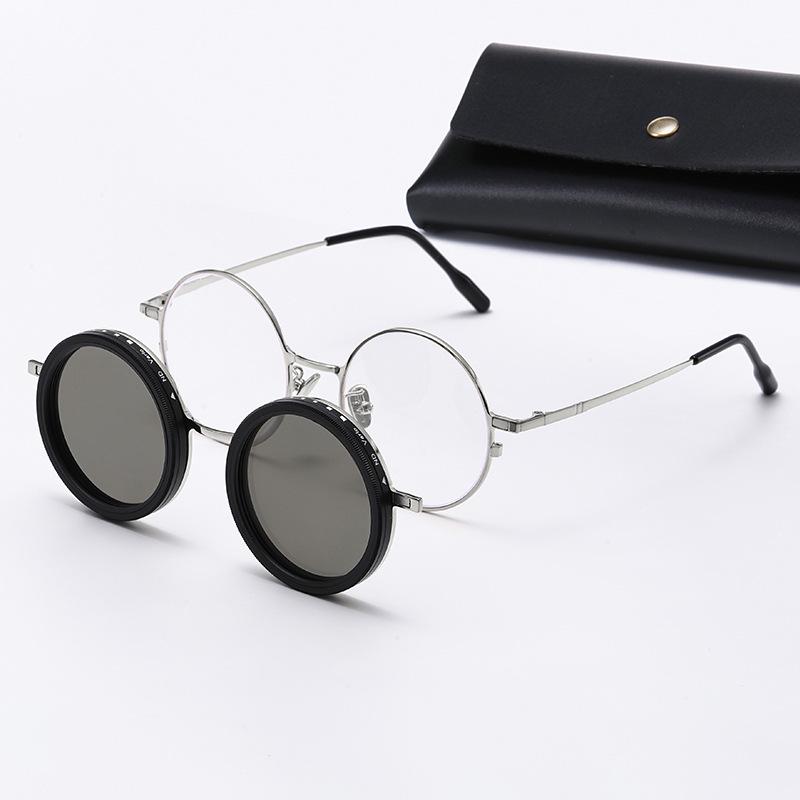 Polarized ND9-Stop Adjustable Magnetic Clip-on Sunglasses for Prescription Eyeglasses