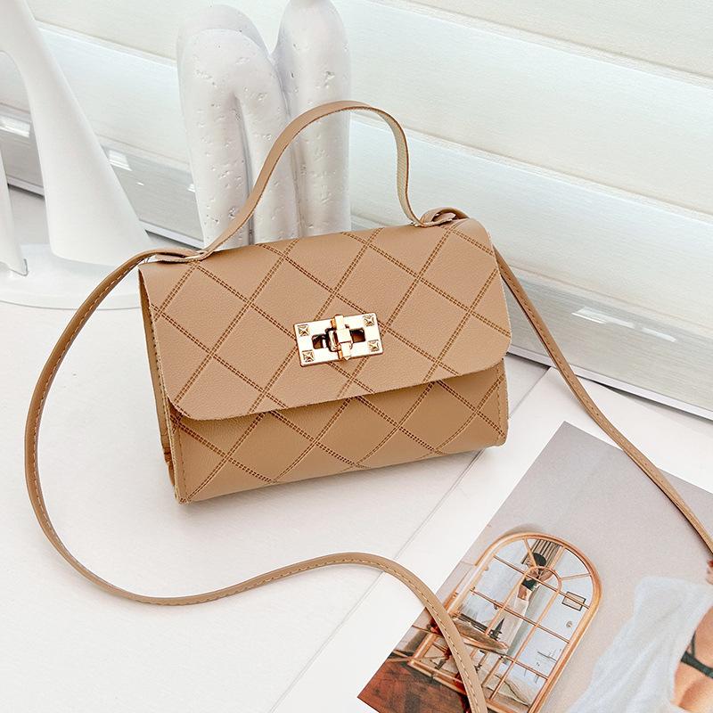 Korean-Style Embossed PU Compact Crossbody Bag for Women