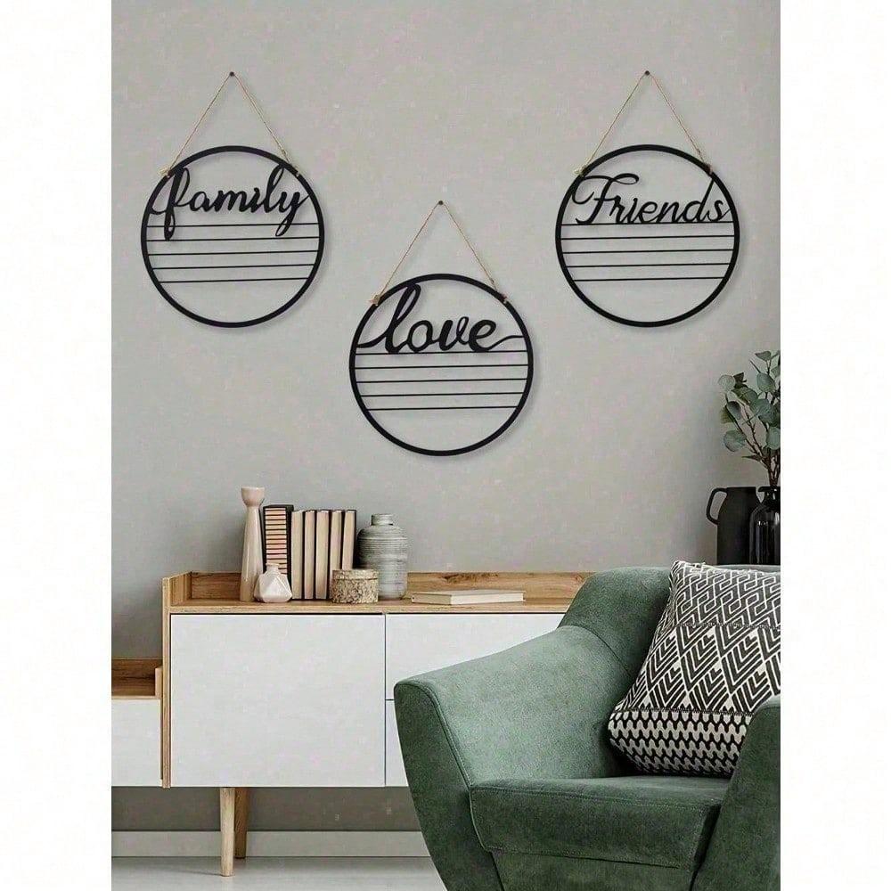 3-Piece Metal Wall Art Inspirational Quotes, Farmhouse Motivational Decor, Women's Gift