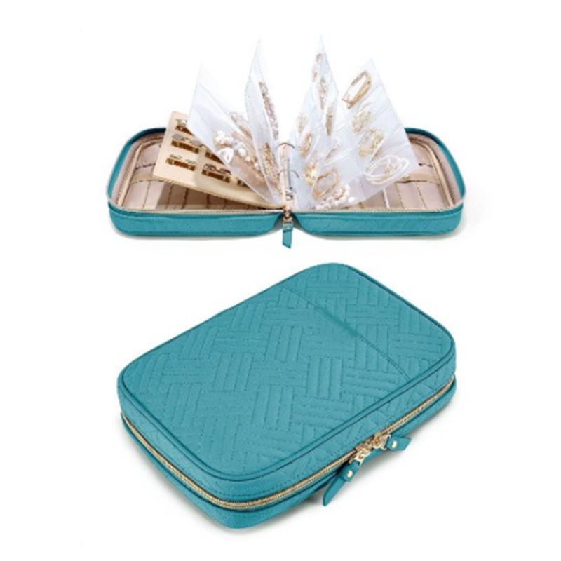 

2026 New Portable Jewelry Bag Jewelry Travel Organizer Clip Jewelry Bag Transparent Clutch cyan;24.3*5.2*17cm