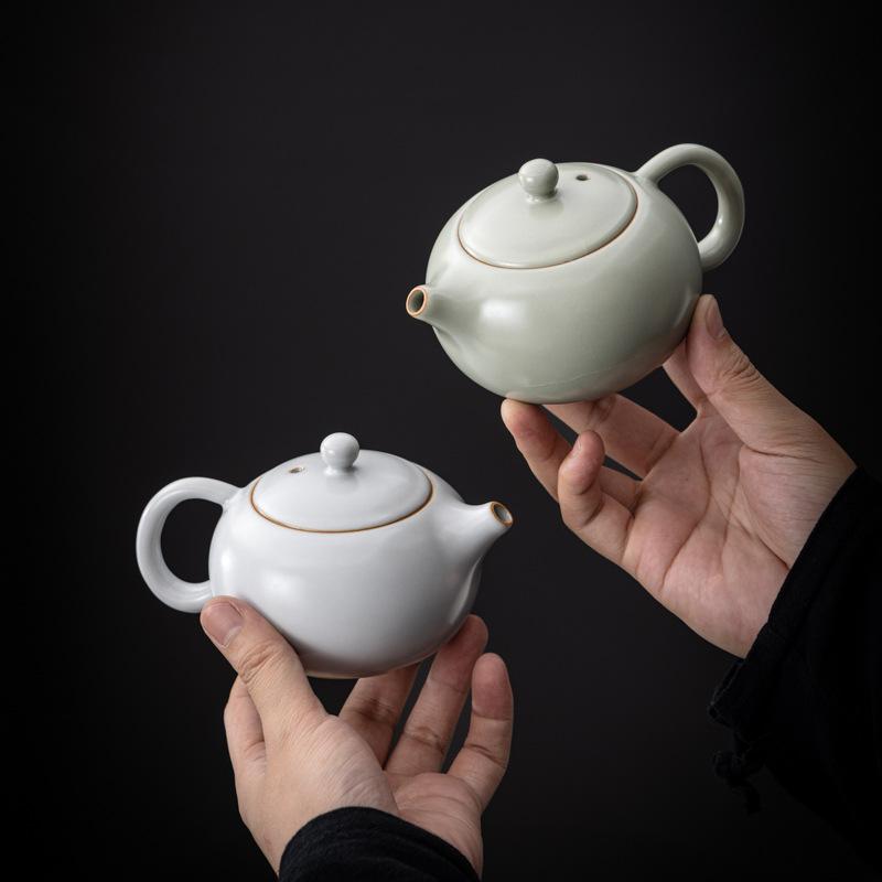 Ceramic Ru Kiln Kung Fu Tea Set Household Gifts for Customers Gift Boxes Business High-end Gifts