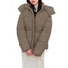 Ladies' Fashionable Solid Color Long Sleeved Loose Warm Hooded Jacket