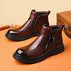 2025 New Men's High-Top Wool-Lined Winter Leather Casual Boots