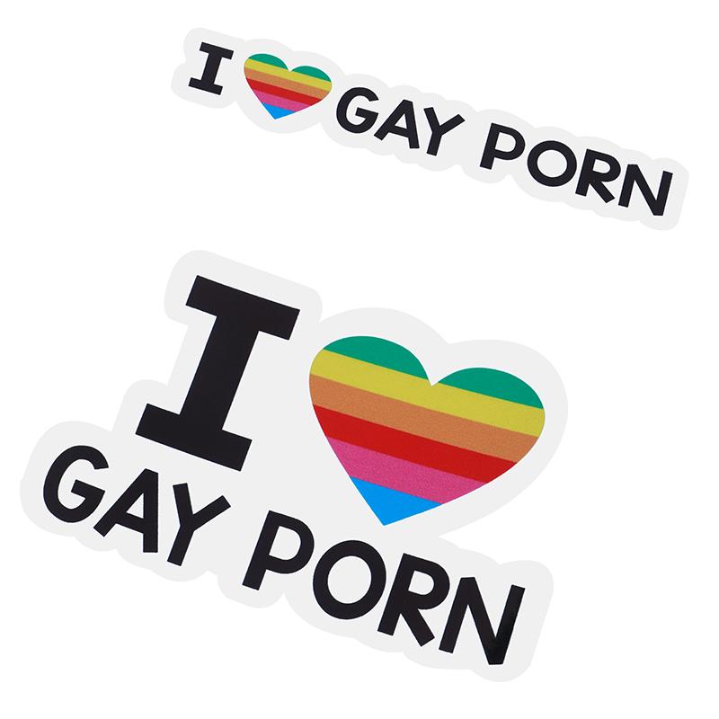 Bicycle Stickers I Love Gay Porn Sex LGBT Lesbian Funny Car Bumper Vinyl Sticker