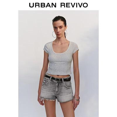 UR Women's Floral Print Slim Fit Short Sleeve T-Shirt