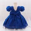 Girls Party Dress Princess Tulle Puff Sleeve Lace Weddings