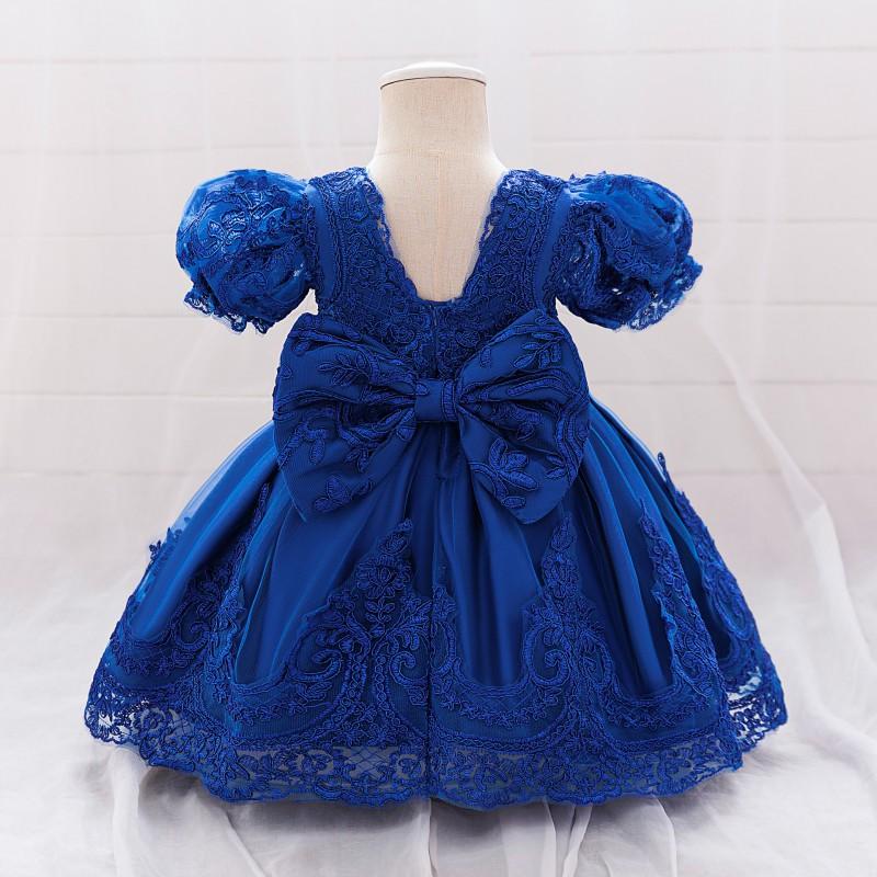 Girls Party Dress Princess Tulle Puff Sleeve Lace Weddings