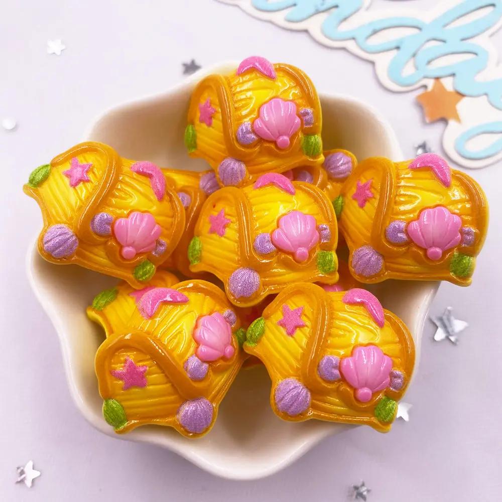 6ks Barevná pryskyřice Perlová mušle Hvězdice Mořské řasy Láhev na přání Truhla s pokladem 3D figurky Plochá záda Scrapbook DIY šperky