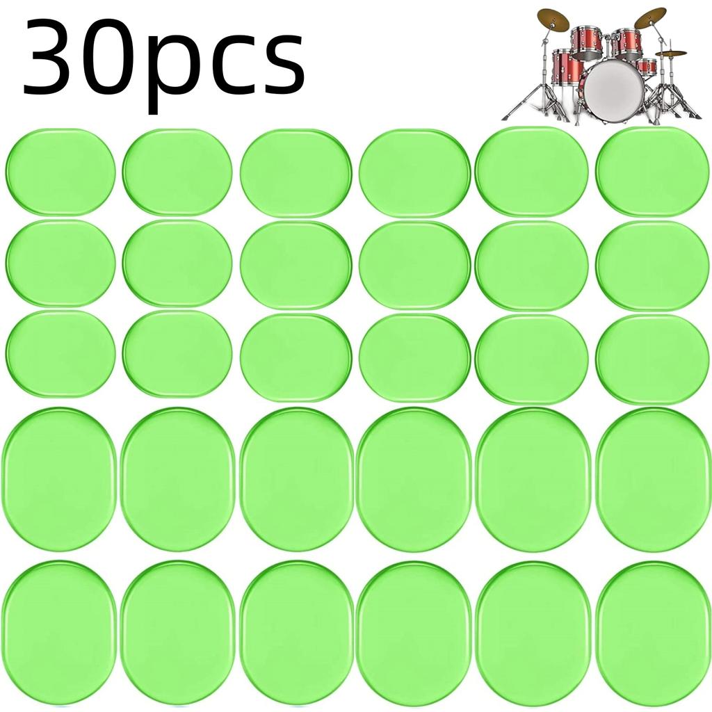 Miwayer 30 Pieces Drum Dampeners Moon Gels Silicone Gel Pads Soft Drum Dampeners for Drums Cymbals Tone Control, 30 Pieces