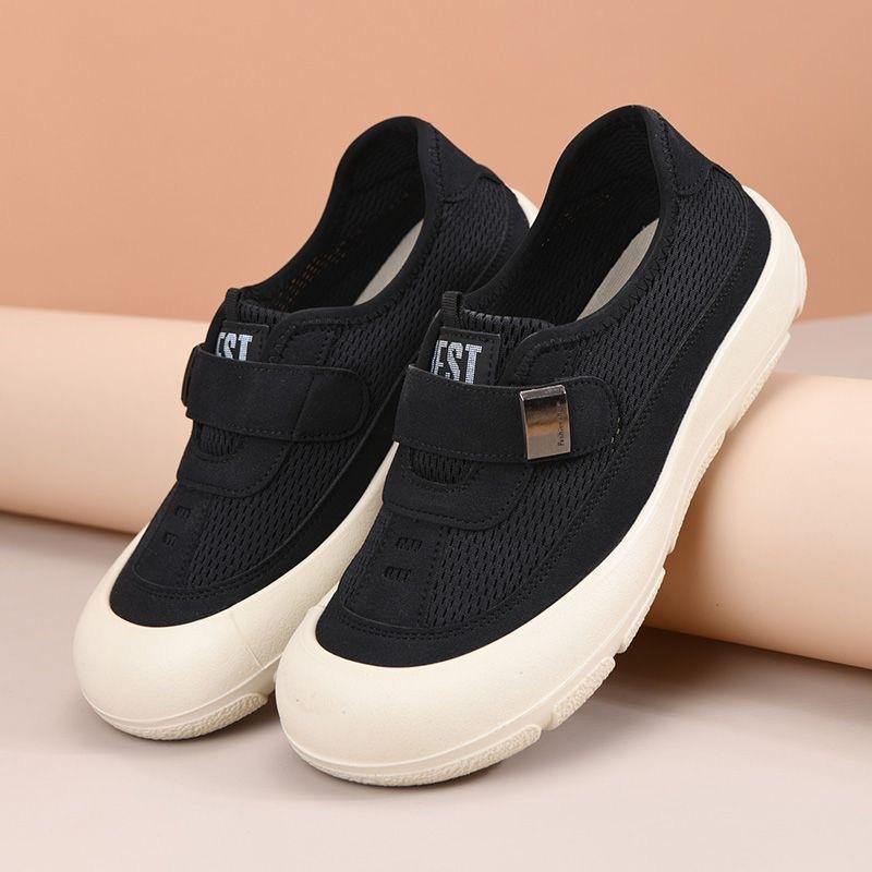 

Летняя повседневная женская обувь, один педаль, липучка, сетчатая дышащая, модная, легкая спортивная обувь 41