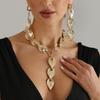 Retro Wheat Ear Pattern Metal Necklace Ins Style Exaggerated Personality Design Sense OT Buckle Necklace Decoration