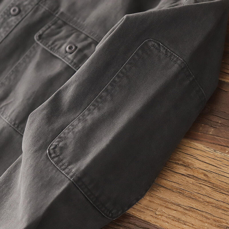 Men's Work Shirt Spring Autumn American Retro Style Loose Lapel Long Sleeve Shirt Jacket Casual Button Down Overshirt for Male Daily Streetwear