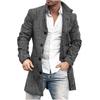 Spring New Men's Pocket Versatile Daily Retro Stand Up Collar Medium Long Woolen Coat Men's Casual Coat Men's Clothing