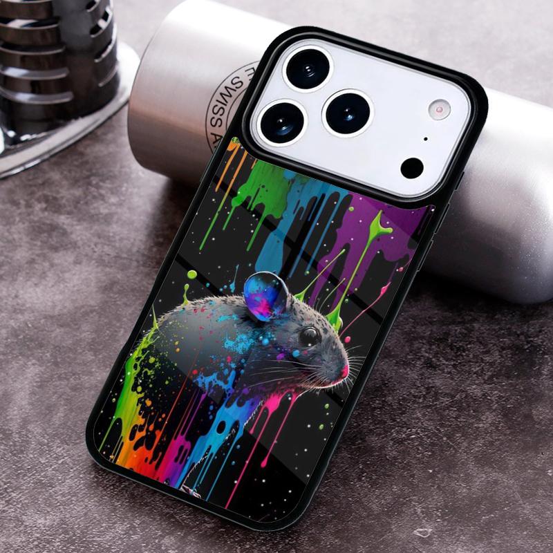 Mouse Rat Print Phone Case for iPhone 17 16 15 Pro Max Air 14 13 12 11 Plus Shockproof Capa Cover