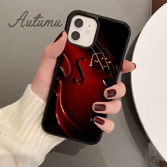 Wood Cello Violin Phone Case for iPhone 17 Air 15 16 16e 11 12 13 14 Pro Max Plus Cover coque Fundas Shell