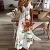 Formal Dress Floral Print Lace Summer Loose-fitting A-Line Maxi Dress for Banquet