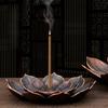 Meditation Buddha Sandalwood Stick Holder Burner Round Dish Lotus Flower Catcher Plate Incense Holders Home Decor kadzidełka