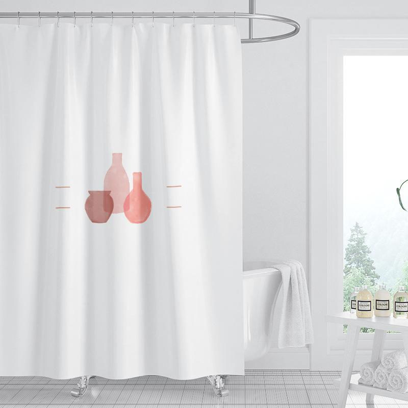 JINRUN Badezimmer verdickter wasserdichter Vorhang, schimmelfester Duschvorhang, Duschtrennwand-Vorhang, Duschvorhang, Badezimmer-Vorhang, kostenlose Perforation