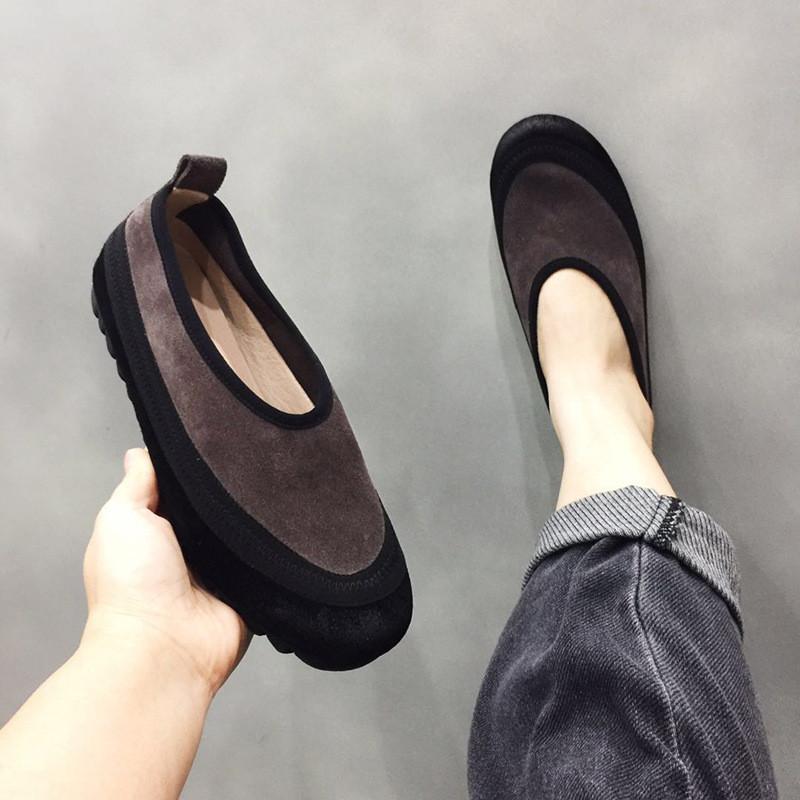 

Осенние новые кожаные мягкие повседневные женские туфли на плоском каблуке в японском стиле в лаконичном стиле
